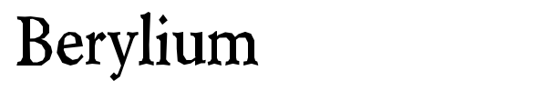 Berylium font preview